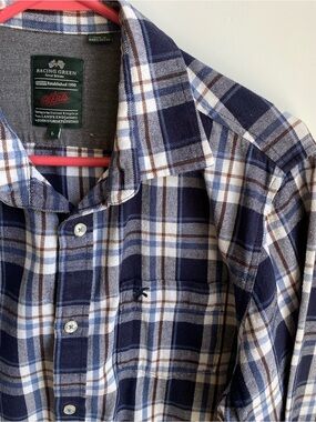 4/$20 Racing Green Flannel Button Down Lands End John Groats 100% Cotton Men’s L